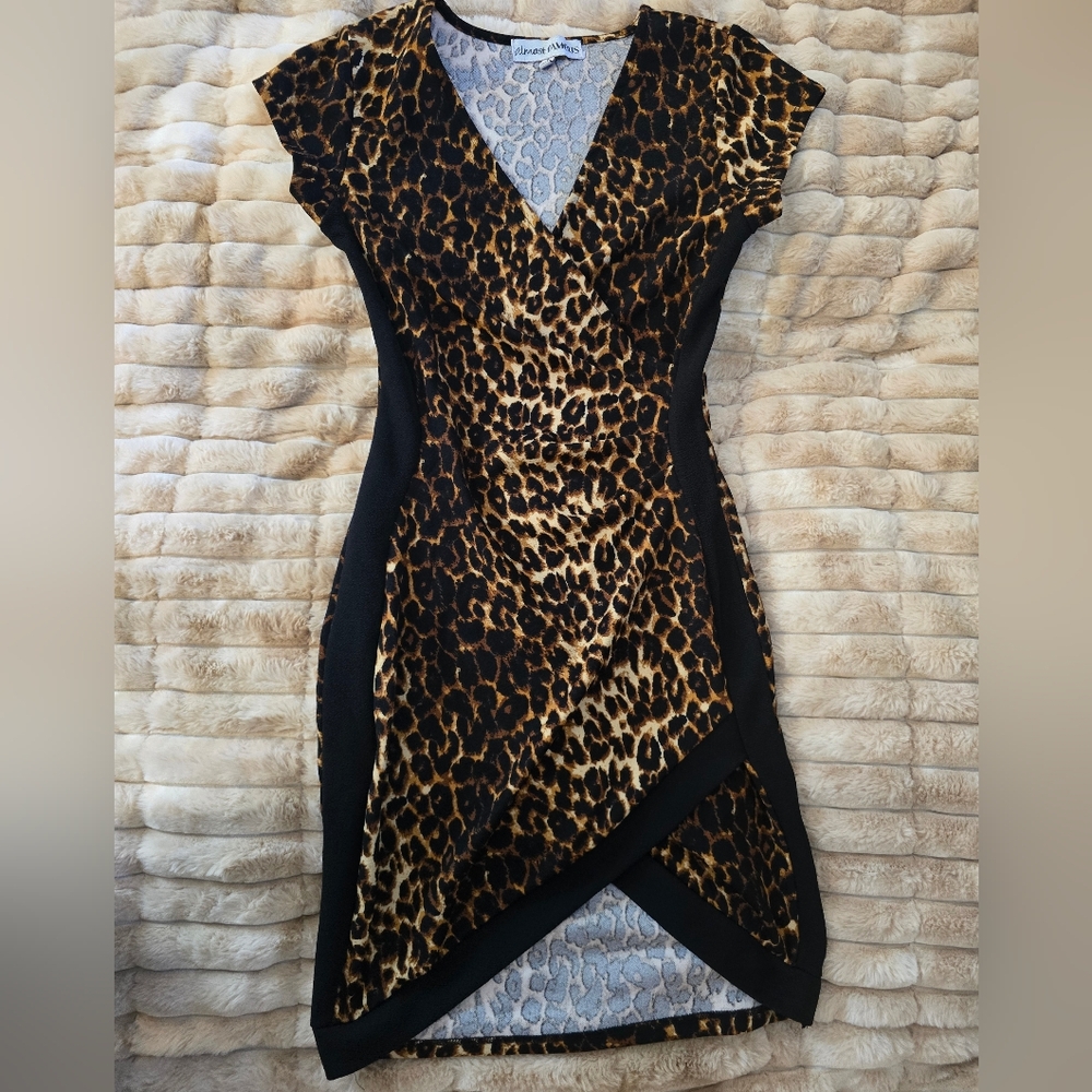 Leopard Print Wrap Dress